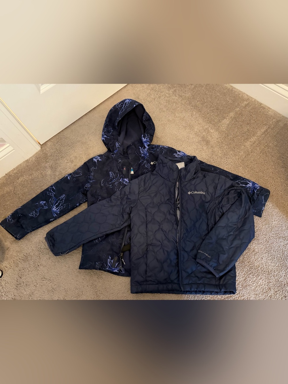 Columbia Kids Jacket - Navy and Purple Floral
